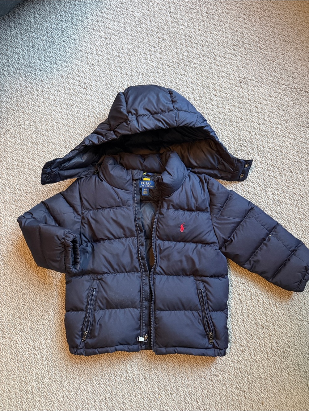 Polo by Ralph Lauren Navy Quilted Hooded Puffer Jacket